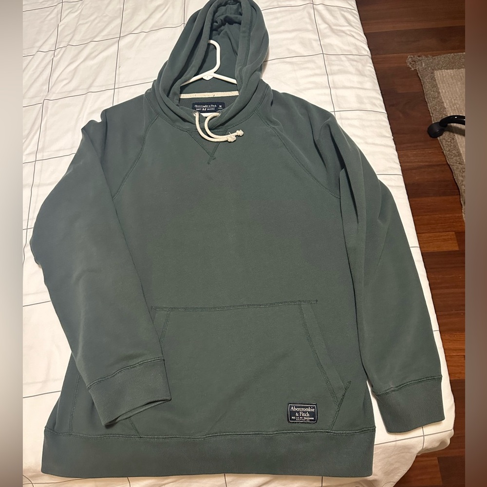 Abercrombie & Fitch Hoodie Mens Medium Green Pullover Soft AF
